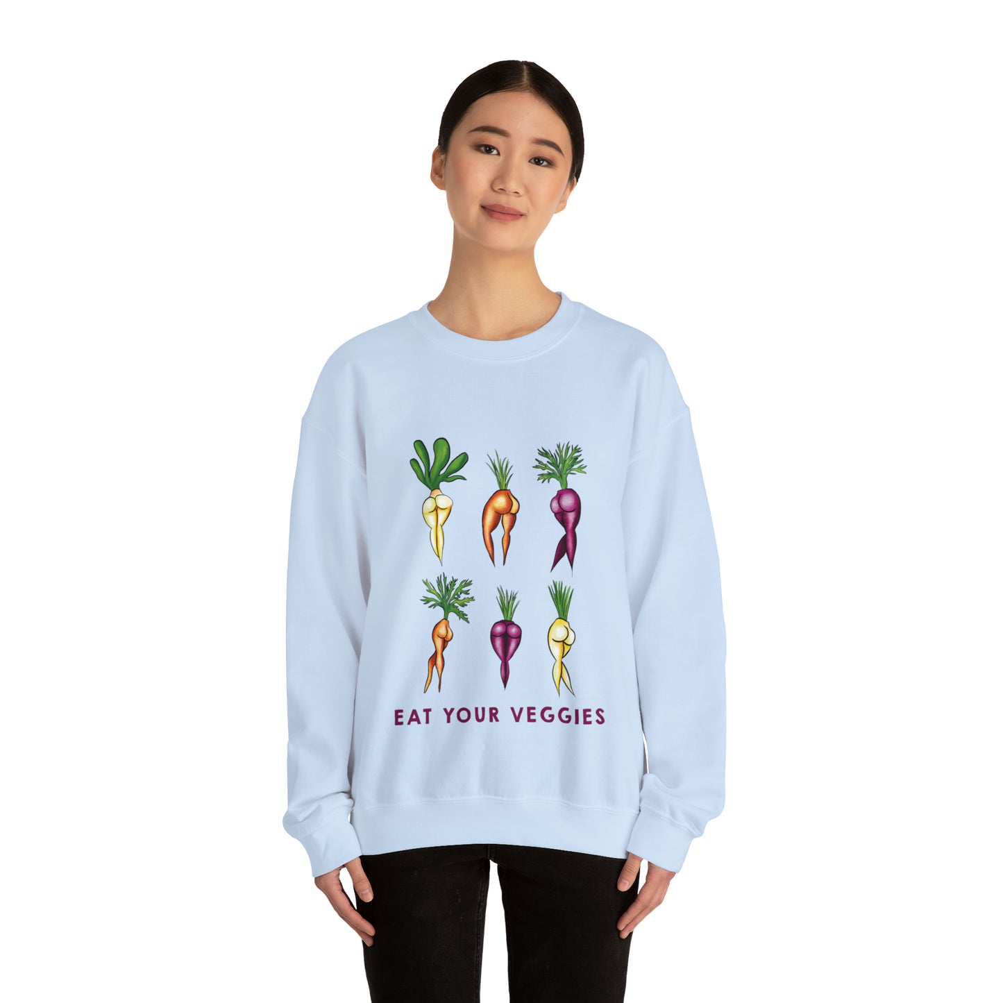 Cute Funny Crewneck Sweatshirt, Funny Sexy Veggie Crewneck, Cute Anime Sexy Carrot Booty, Funny Crewneck