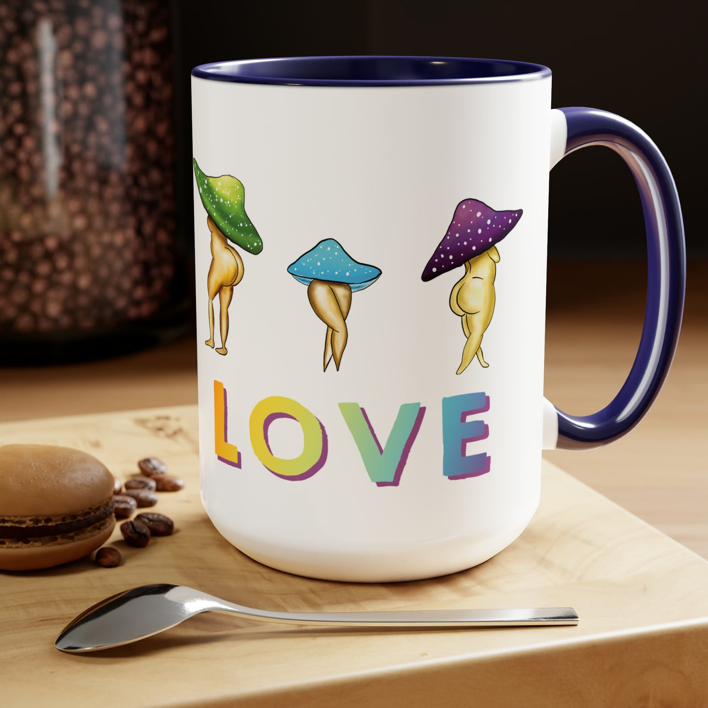 Mush Love Mushroom Lady Mug, 15 oz