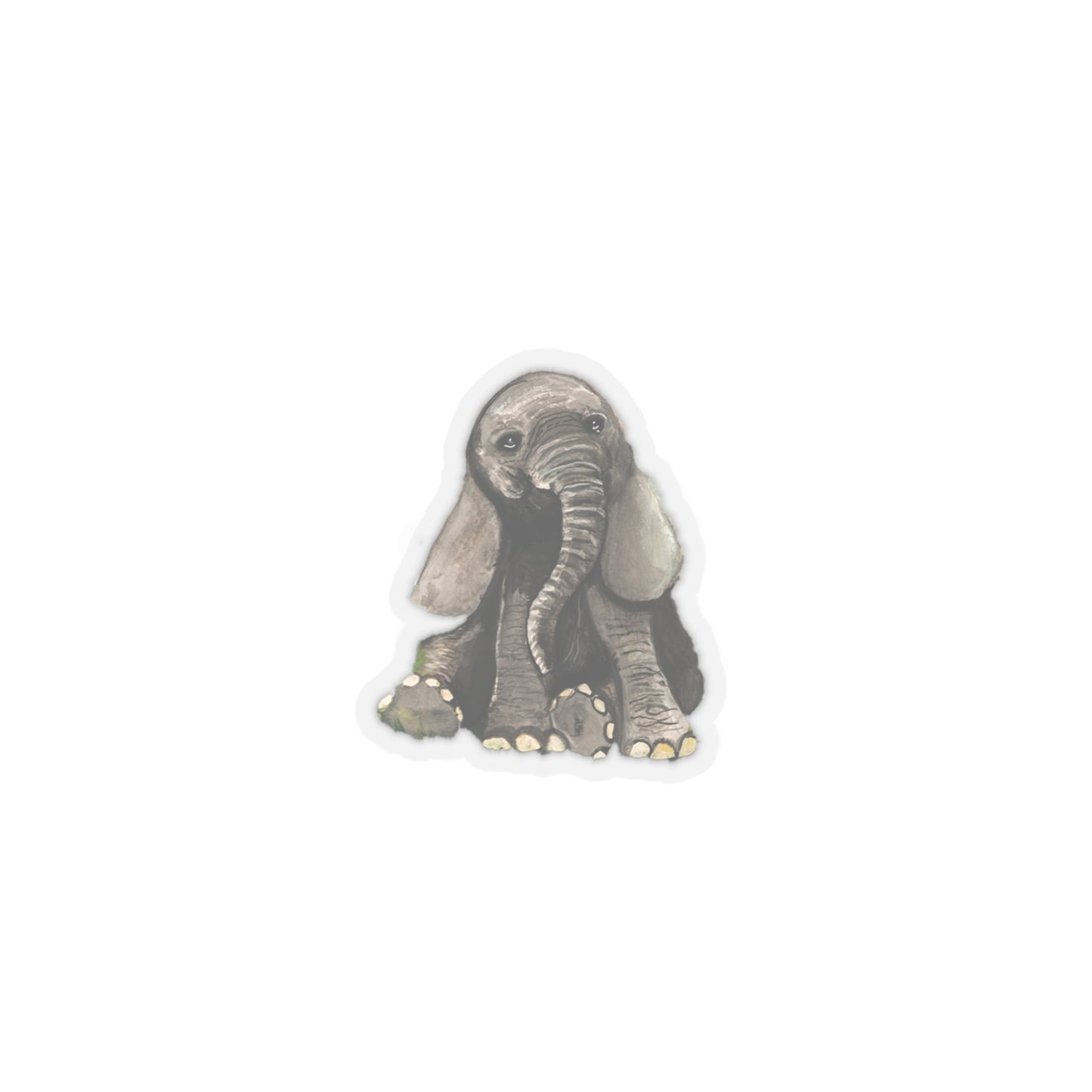Cute Watercolor Baby Elephant sticker, watercolor sticker cute, baby animal watercolor kids sticker