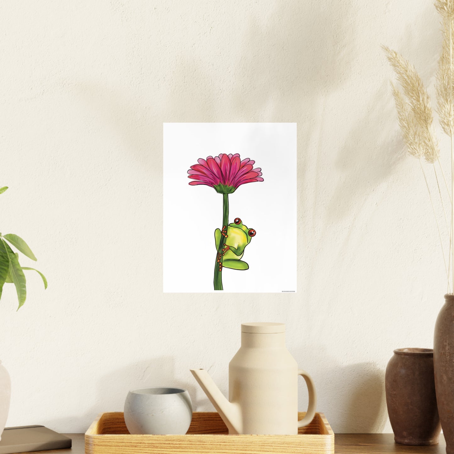 Frog on a Flower Art Print