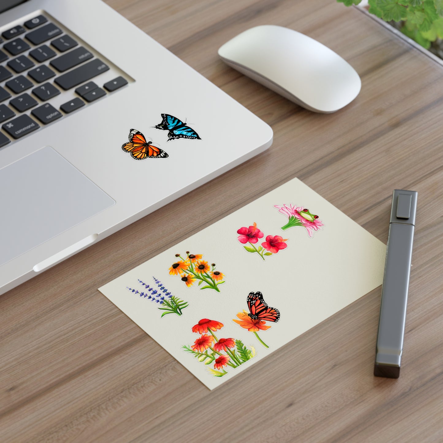 watercolor Wildflowers and Butterflies sticker sheet, watercolor stickers, watercolor flowers, watercolor butterfly stickers, vinyl sticker sheet