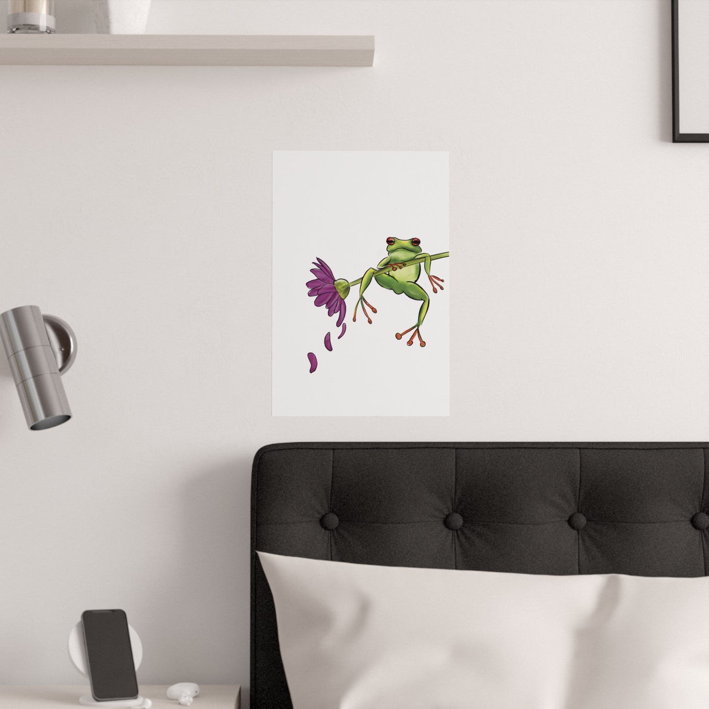 Frog Relaxing on Flower Poster