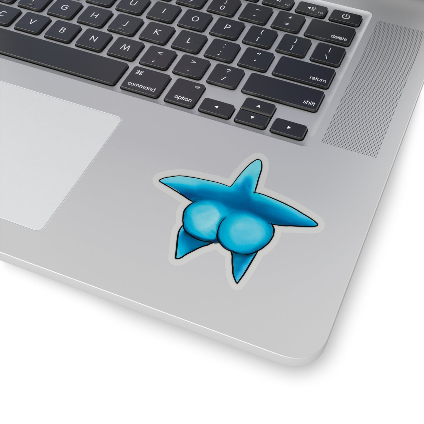 Funny Starfish Sticker Blue Booty, Starfish Ass Sticker, illustration