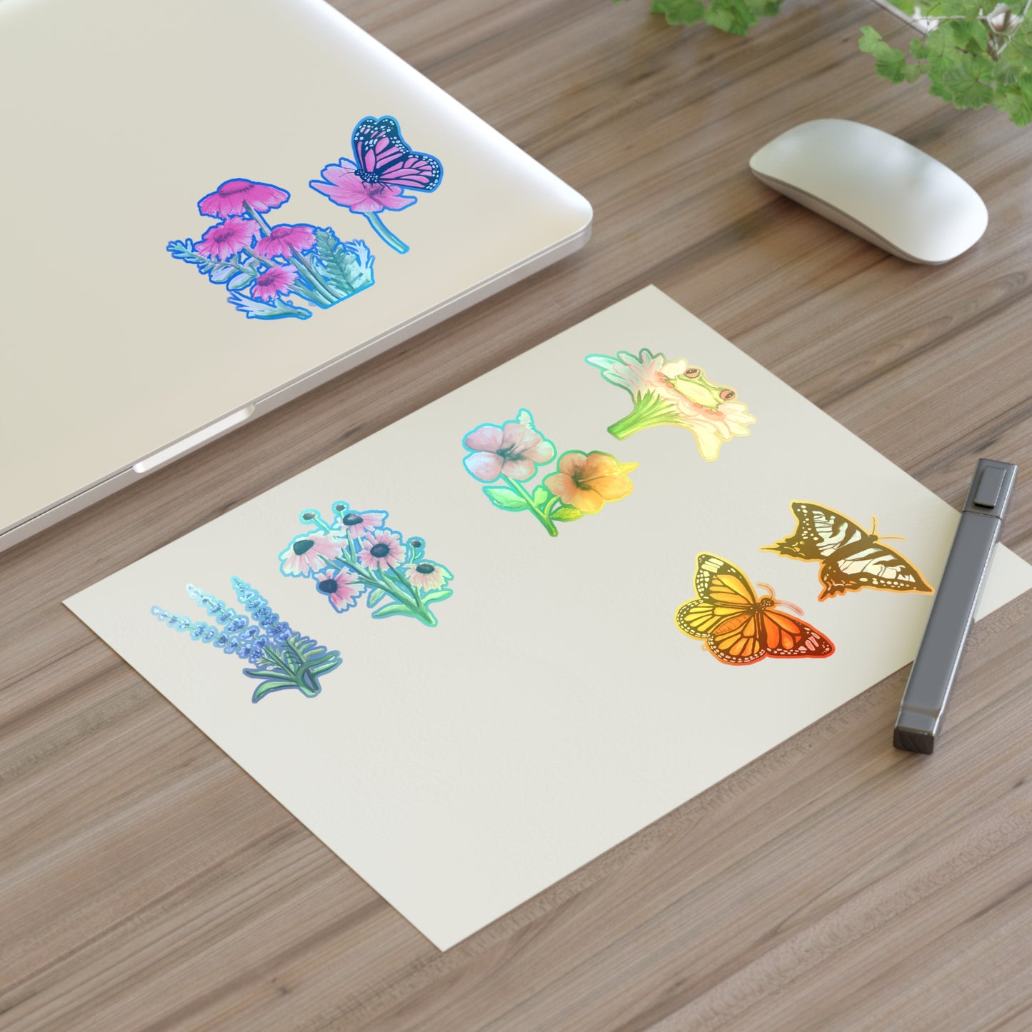 watercolor Wildflowers and Butterflies sticker sheet, watercolor stickers, watercolor flowers, watercolor butterfly stickers, vinyl sticker sheet