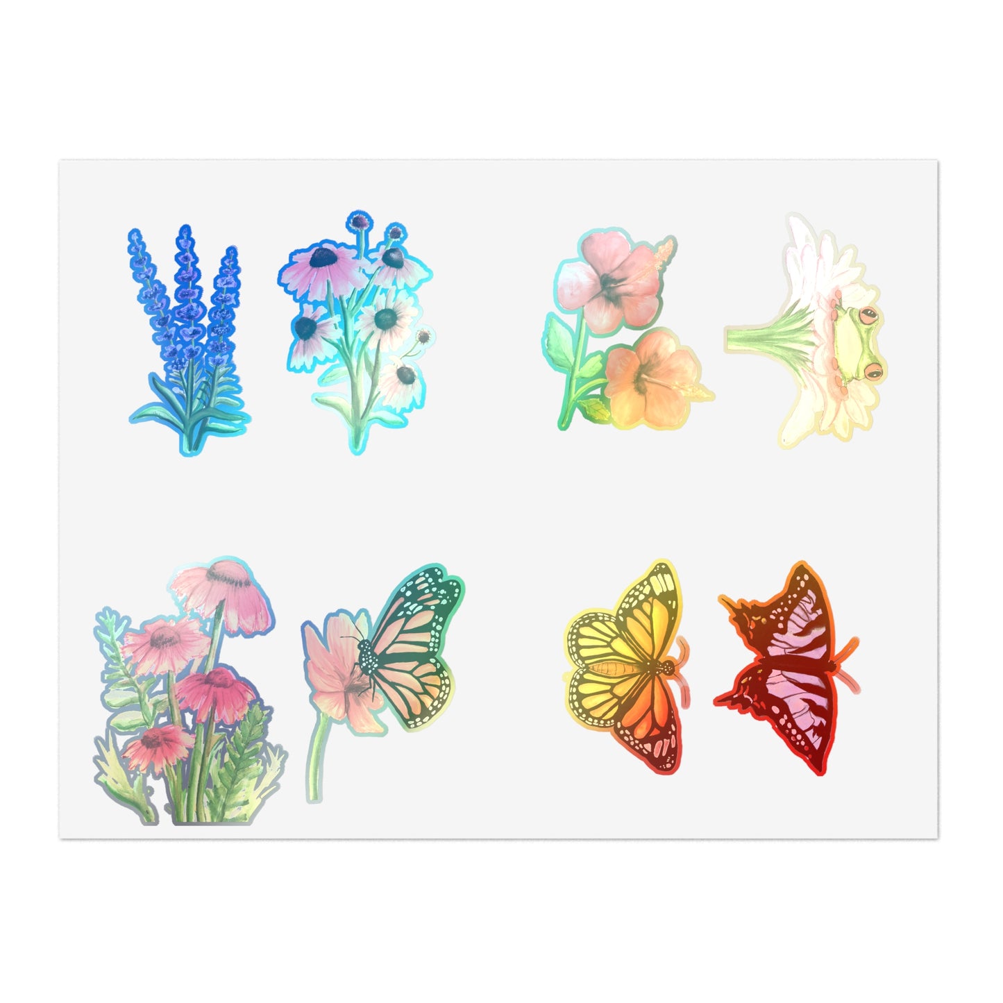 watercolor Wildflowers and Butterflies sticker sheet, watercolor stickers, watercolor flowers, watercolor butterfly stickers, vinyl sticker sheet