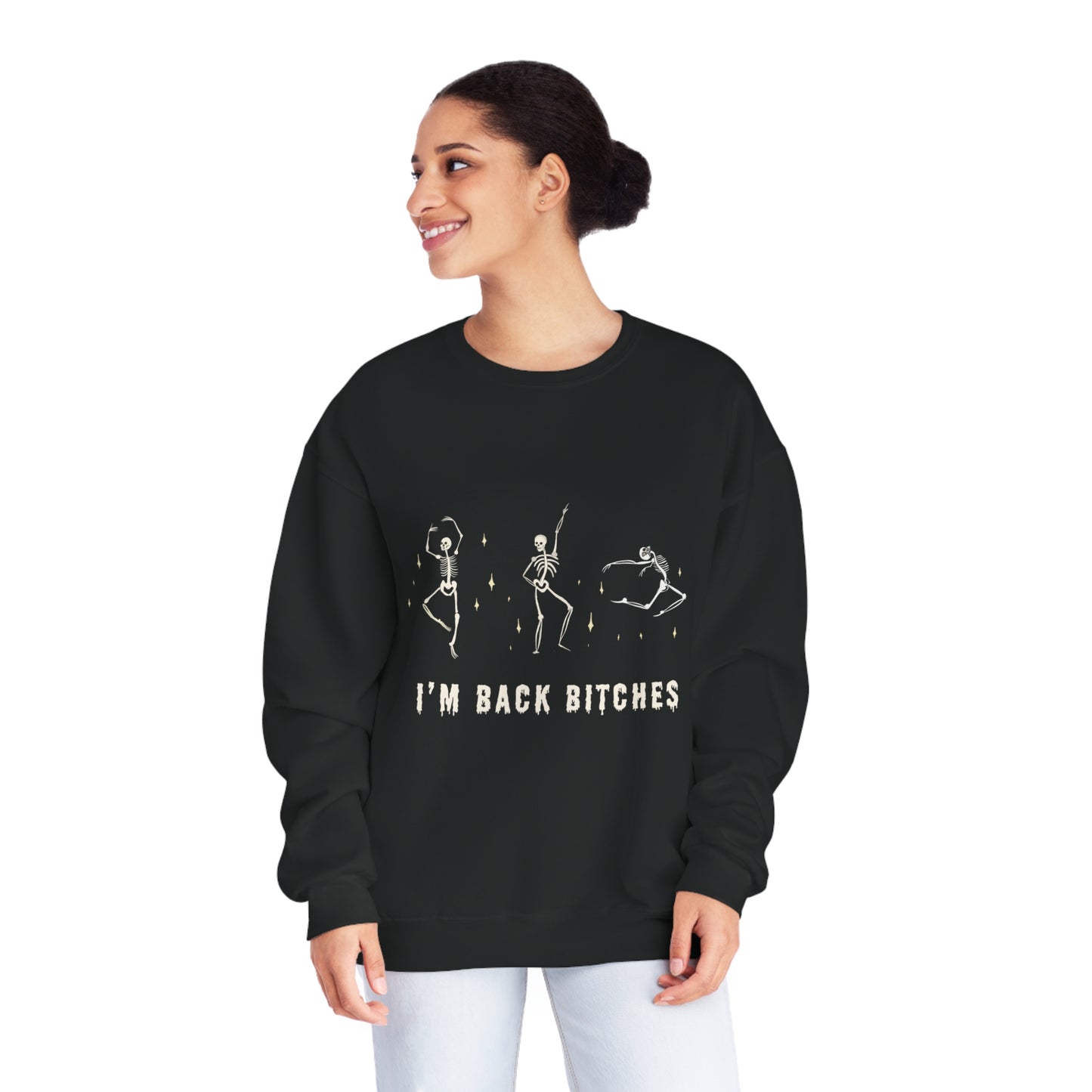 Cute Halloween Sweatshirt, Funny Halloween Sweatshirt, Dancing skeleton sweatshirt, halloween gift idea, cute skeleton dancing