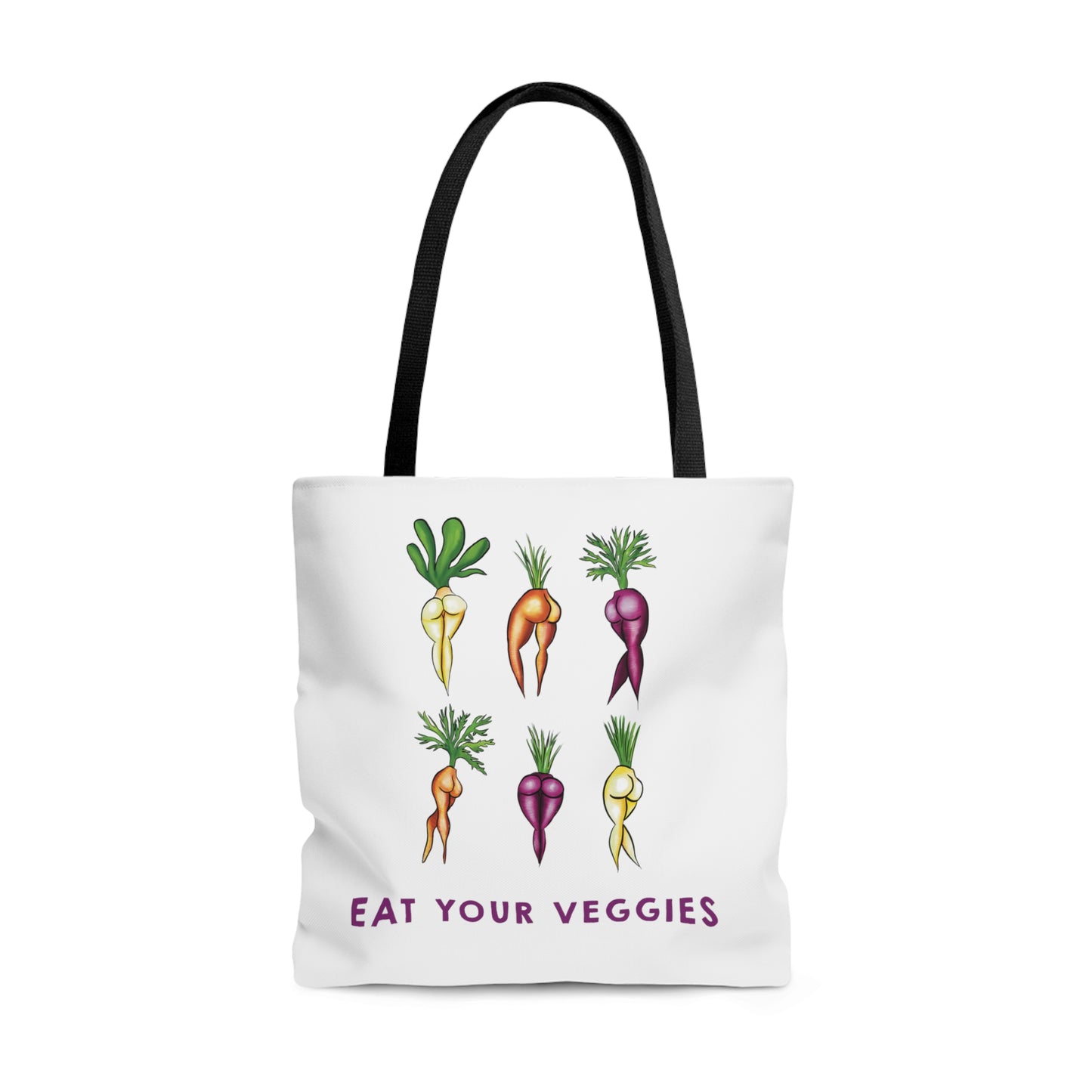 Eat Your Veggies Grocery Canvas Tote Bag, Cute Funny Farmer's Market grocery bag, sexy vegetables