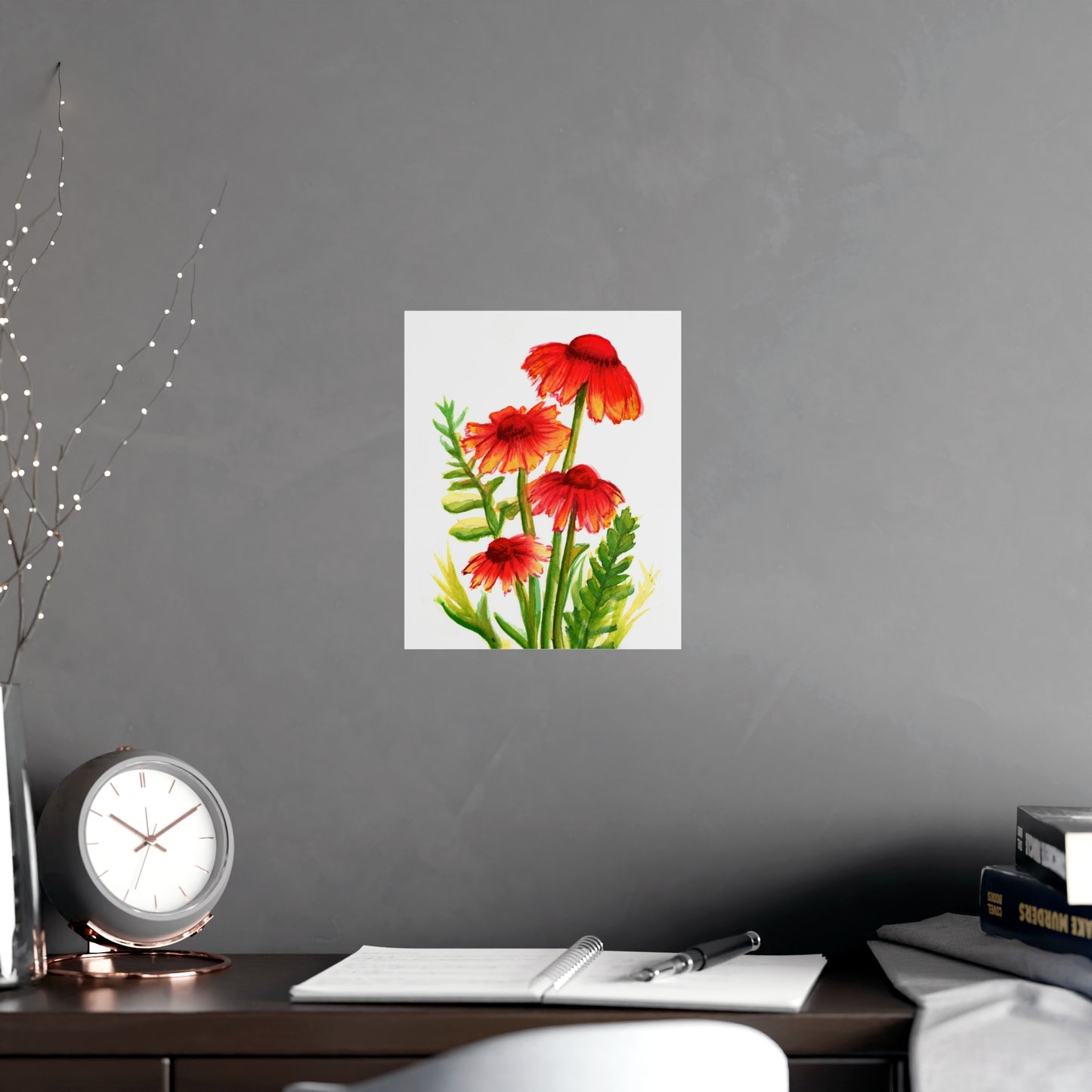 Wildflower Poster, Wall art, poster, wildflowers watercolor painted flowers