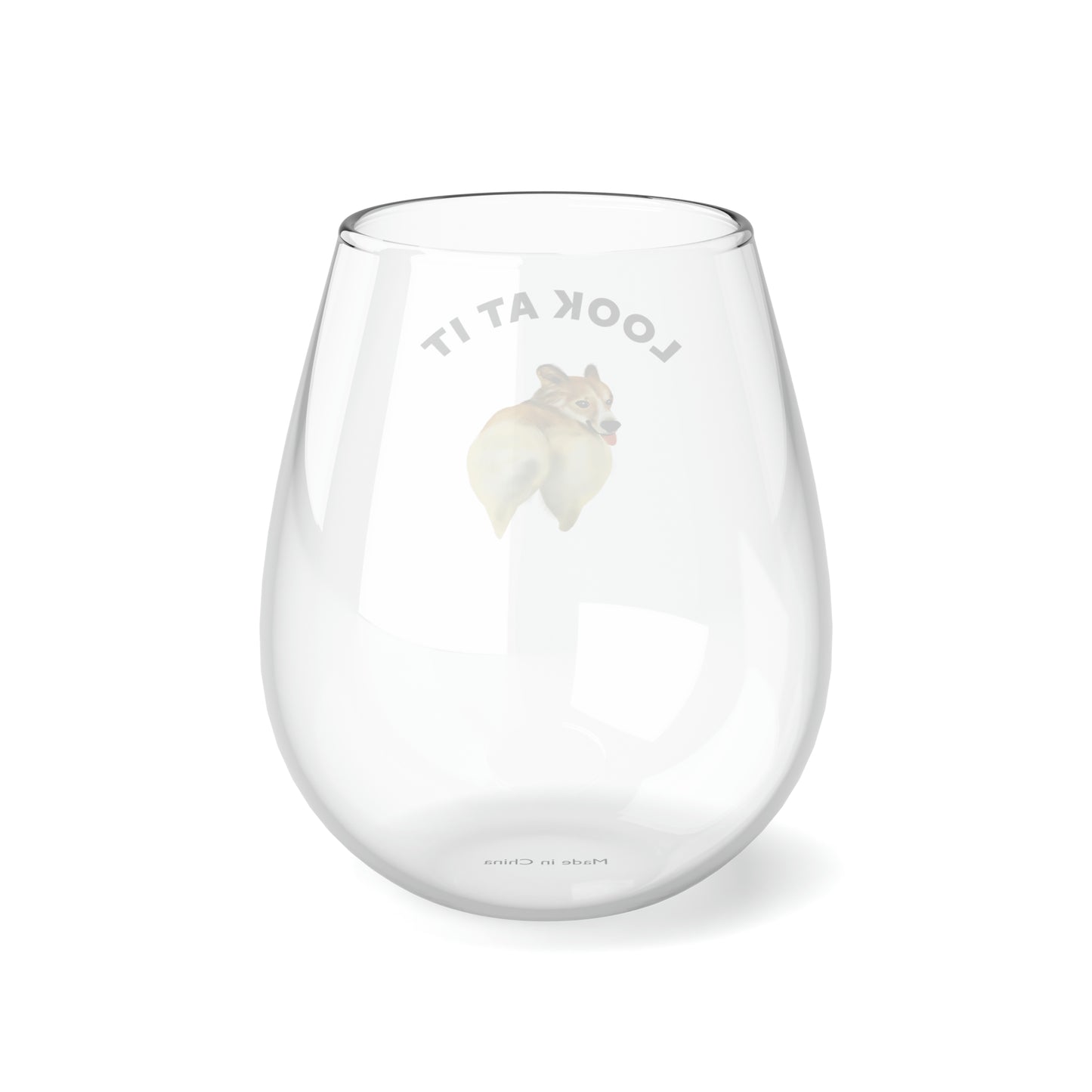 Corgi Butt Wine Glass Cute Funny Gift Corgi Lover