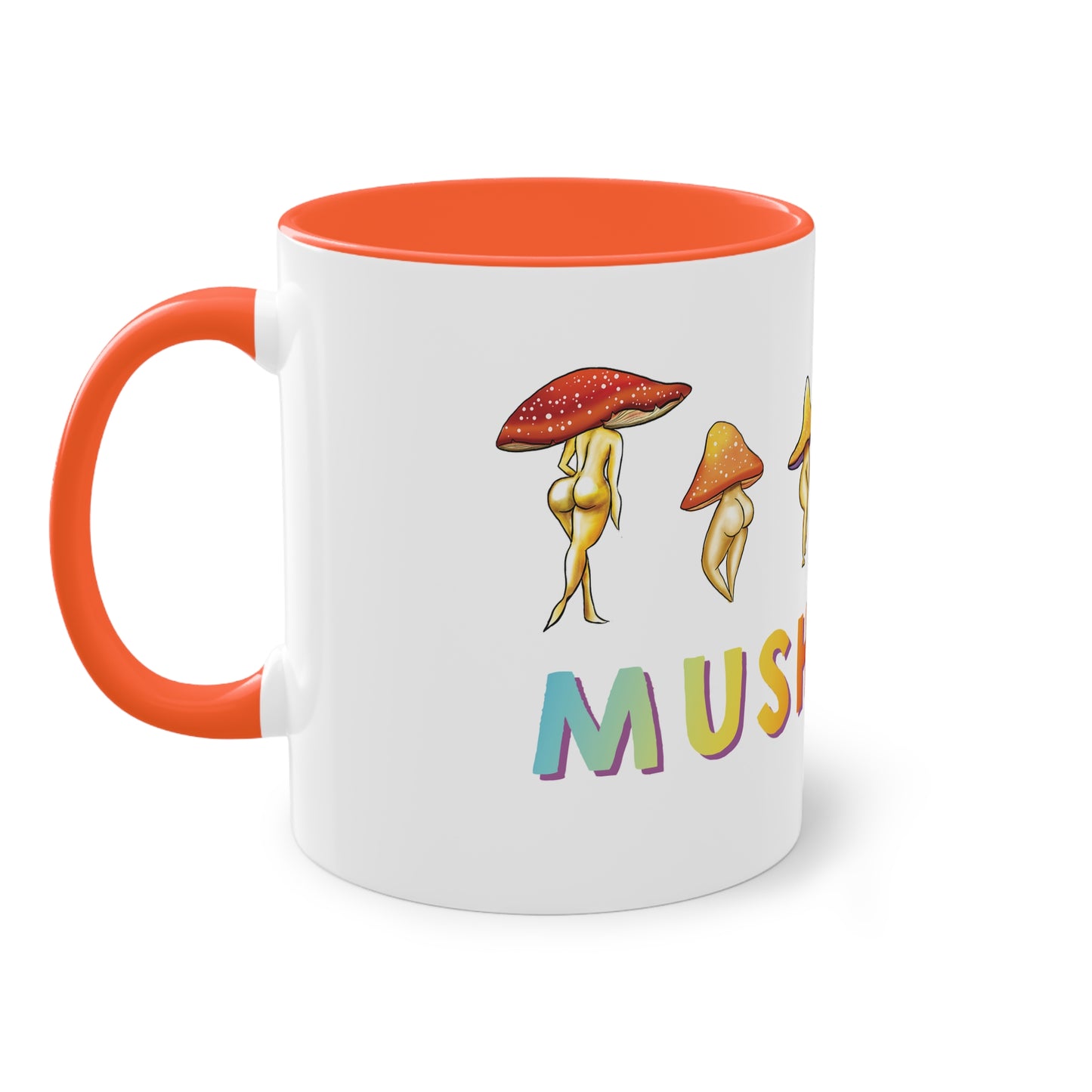 Funny Mushroom booty mug, cute mushroom lover gift idea, funny mushroom pun, cute mush love pun, adorable funny NSFW mushroom lady booty, sexy mushroom mug, accent mug gift