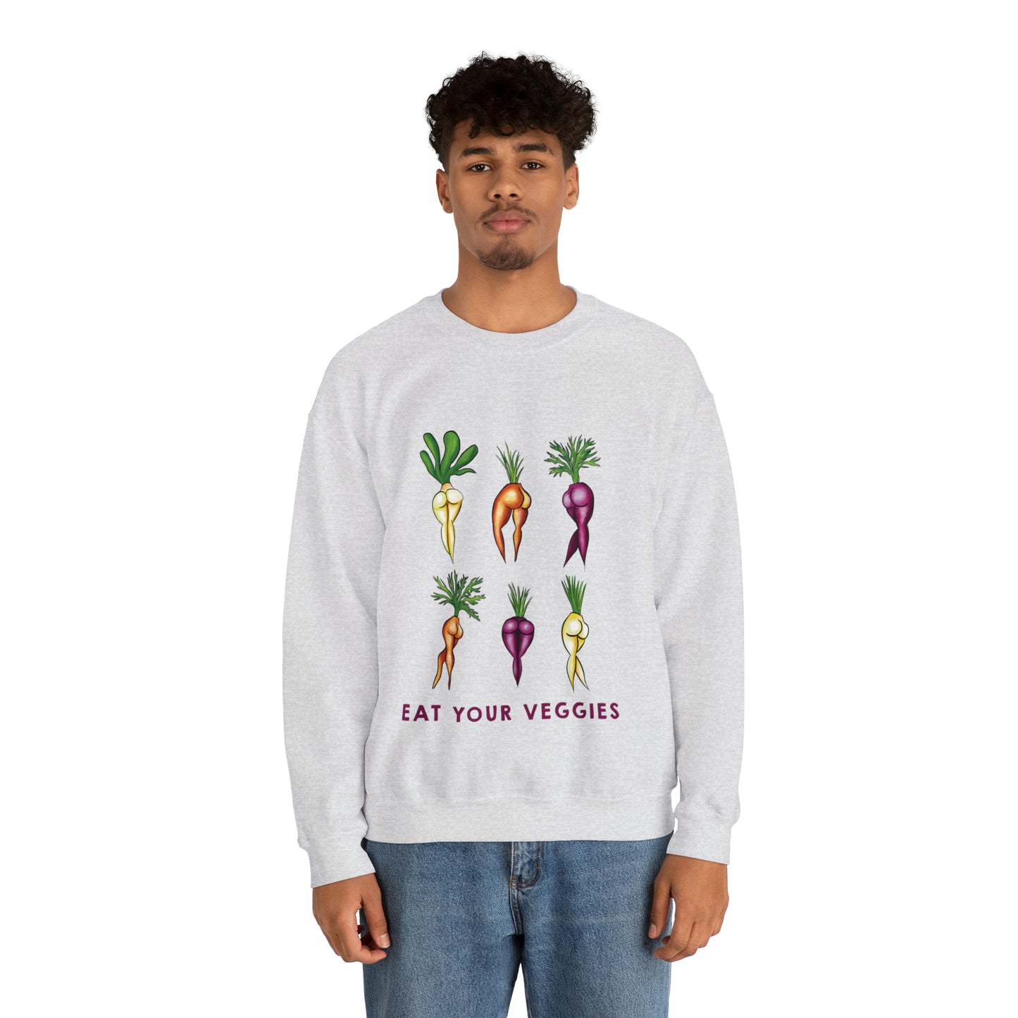 Cute Funny Crewneck Sweatshirt, Funny Sexy Veggie Crewneck, Cute Anime Sexy Carrot Booty, Funny Crewneck