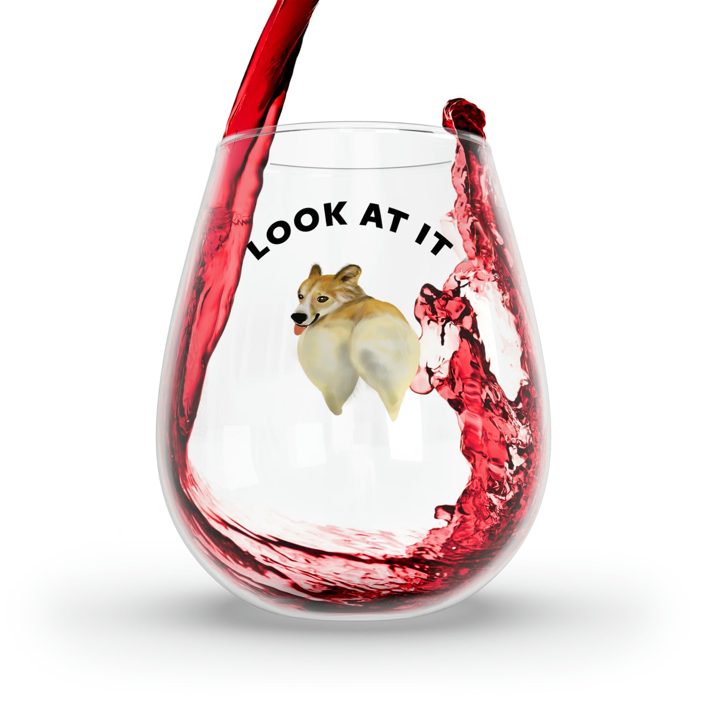 Corgi Butt Wine Glass Cute Funny Gift Corgi Lover