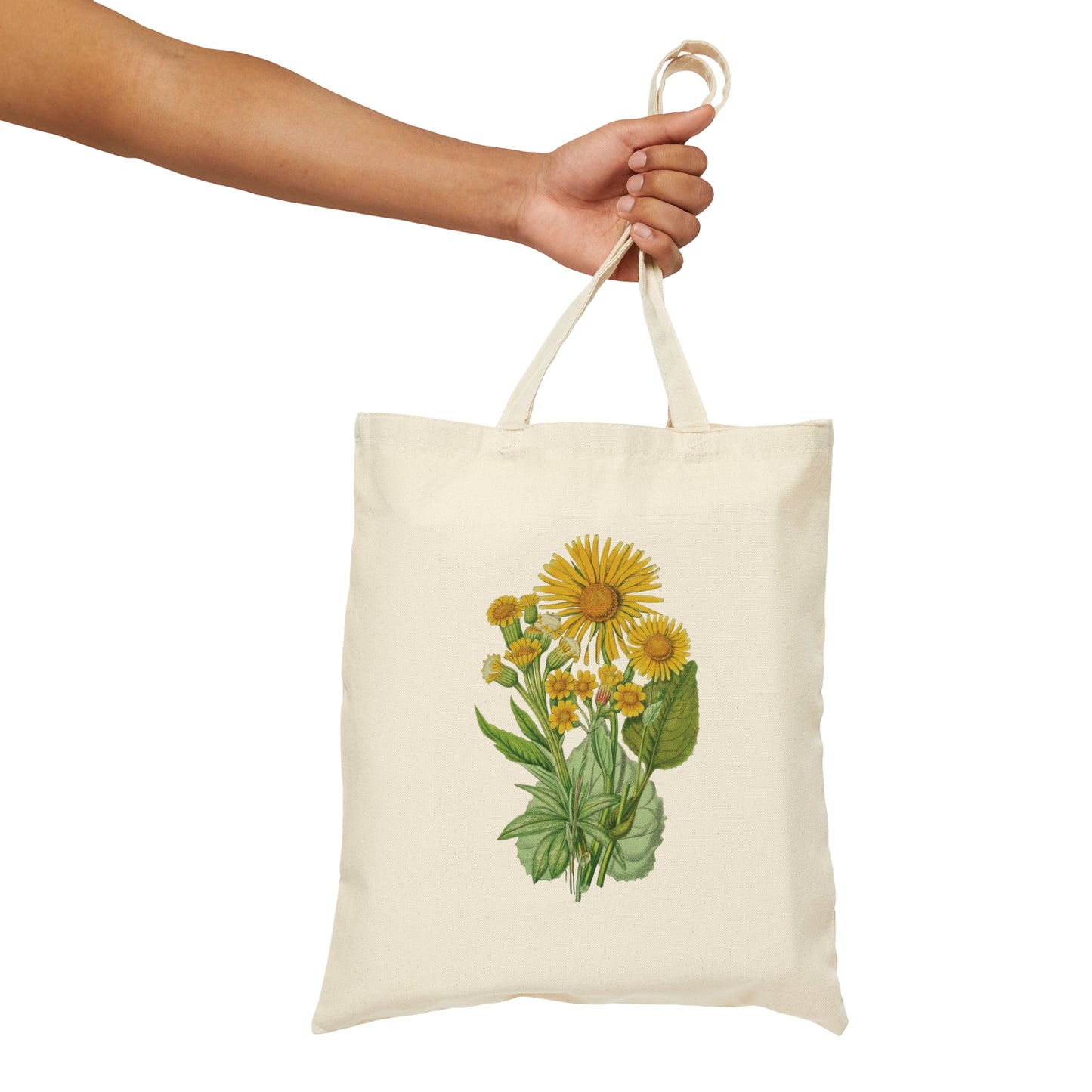 Retro Sunflower Tote, antique illustration reusable tote bag, cute pretty sunflower lover gift, pretty sunflower tote bag, reusable cotton canvas tote bag