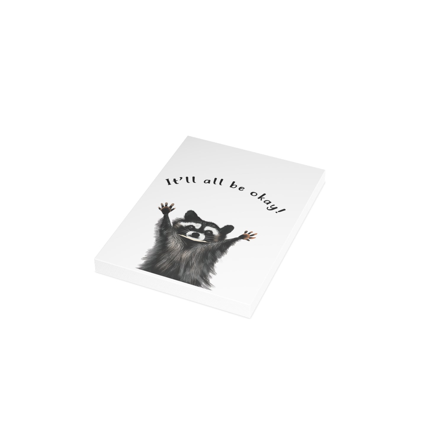 Cute Raccoon Hands Greeting card, Sympathy card, cute raccoon illustration, raccoon hands cute,