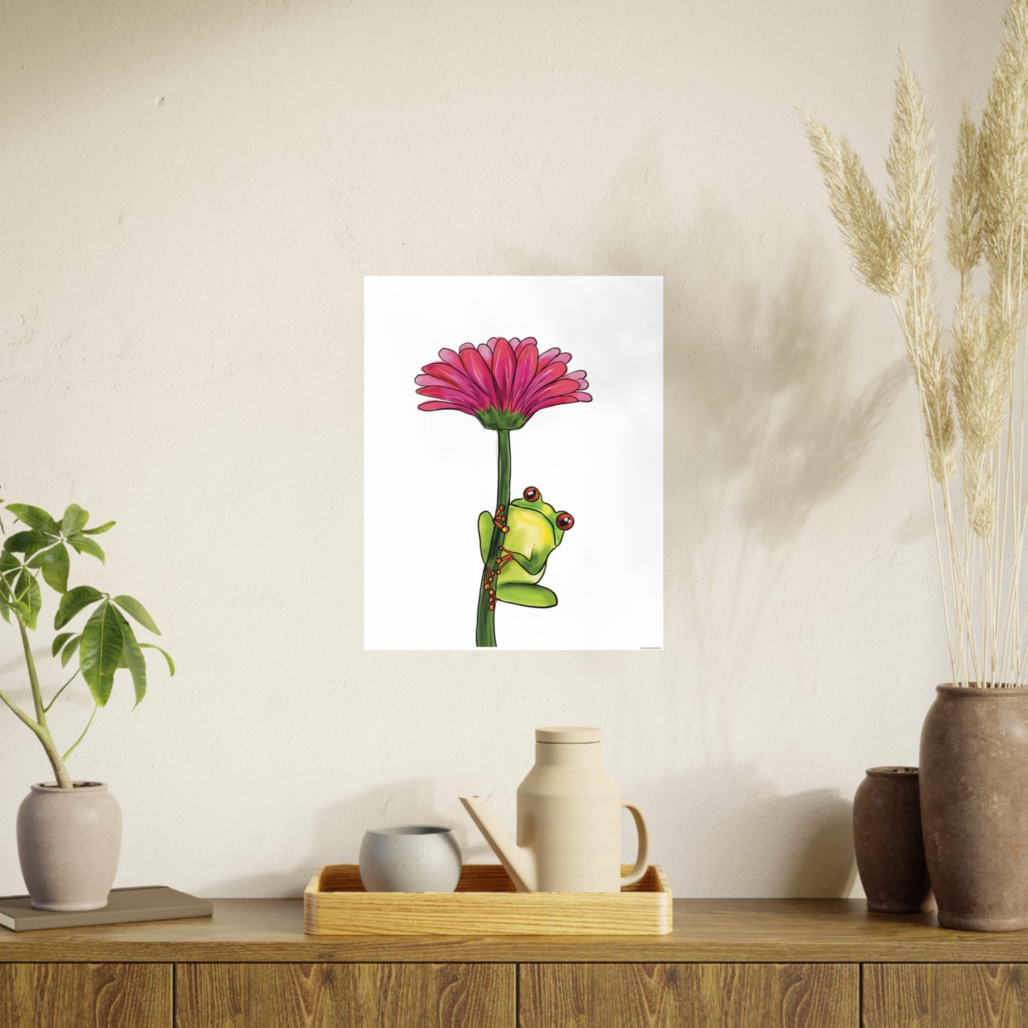 Frog on a Flower Art Print