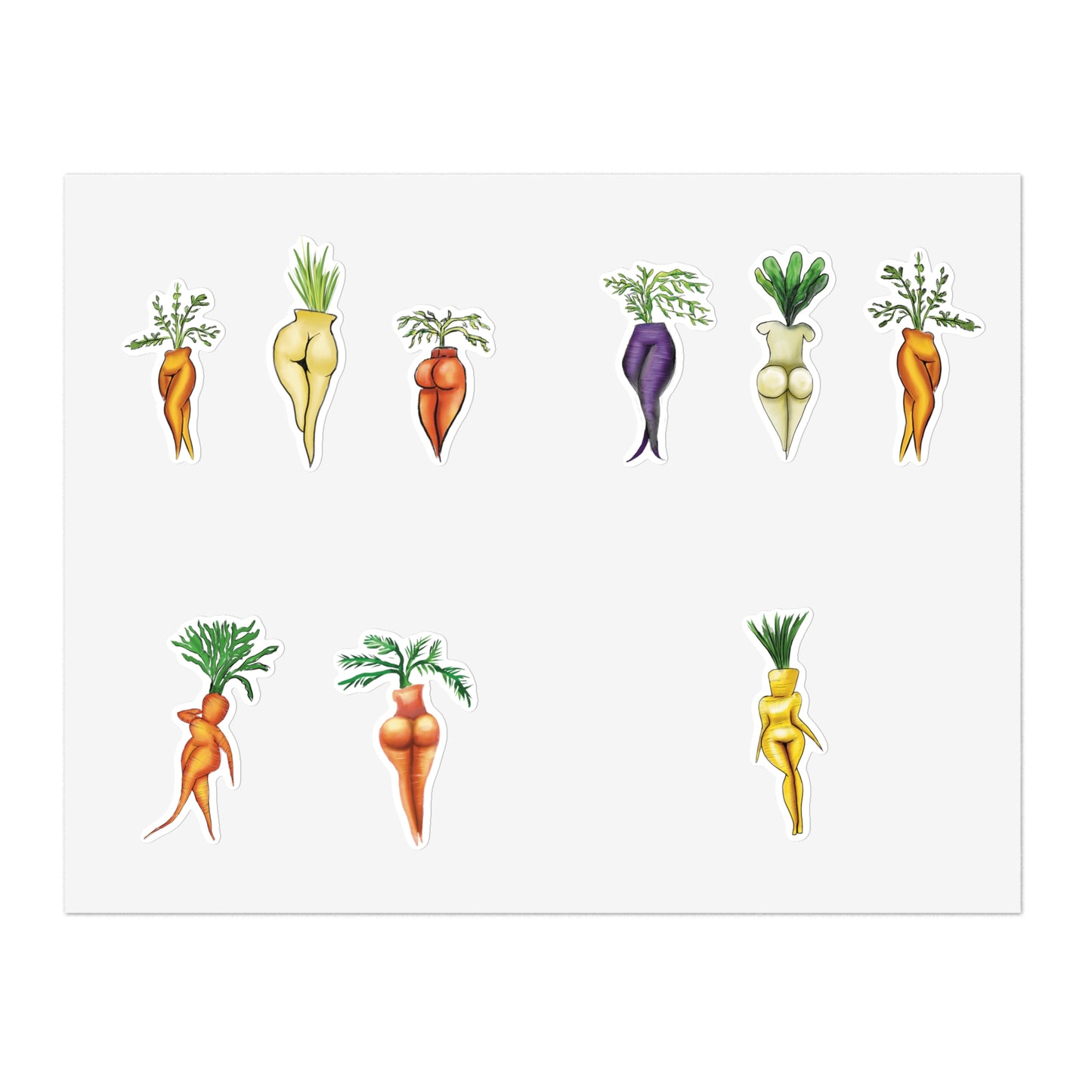 Sexy Veggie Illustration Sticker Sheet