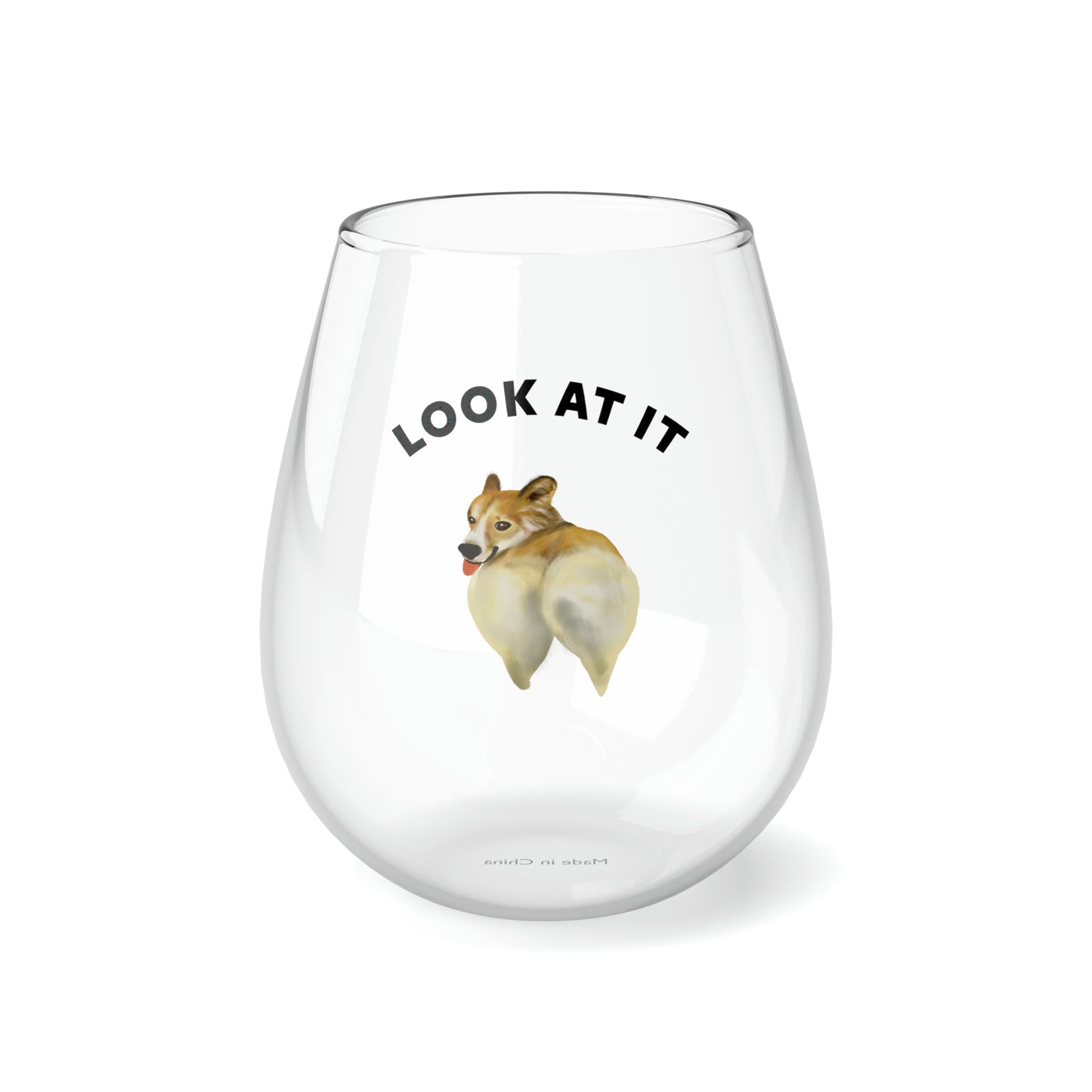 Corgi Butt Wine Glass Cute Funny Gift Corgi Lover