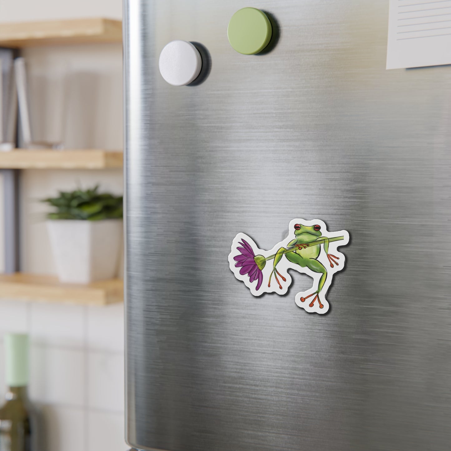 Frog on a Flower Fridge Magnet