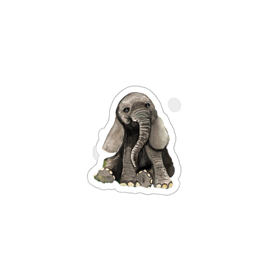 Cute Watercolor Baby Elephant sticker, watercolor sticker cute, baby animal watercolor kids sticker