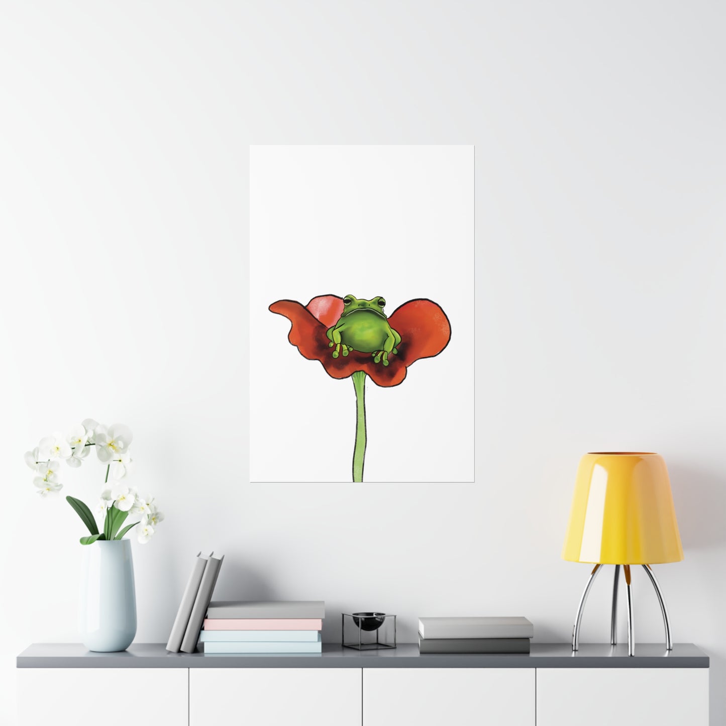 Grumpy Frog Illustration Art Print