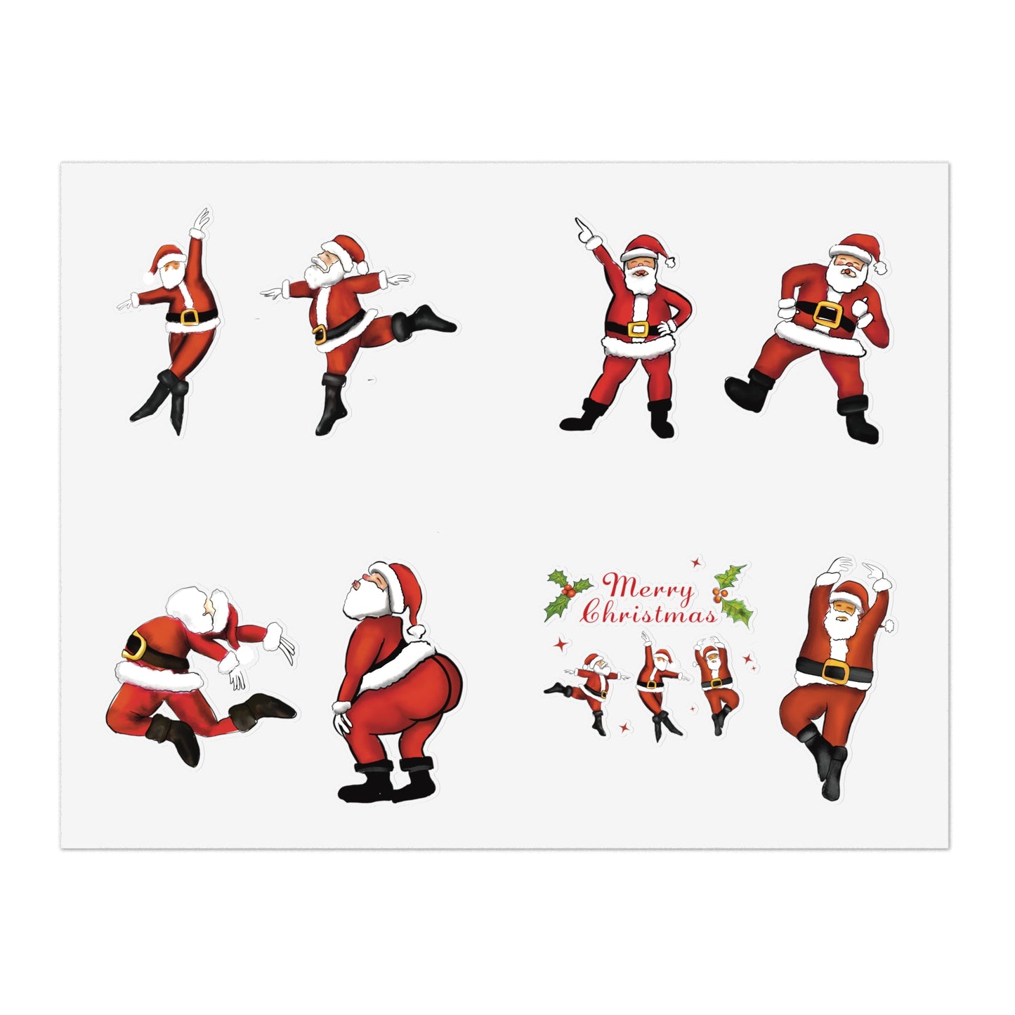 funny santa sticker sheet