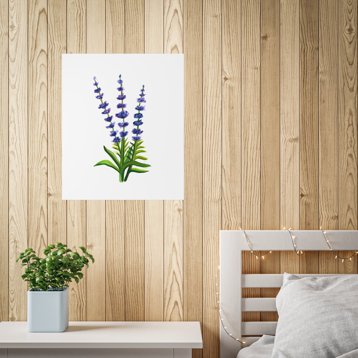 Watercolor Lavender Flowers Art Poster, Pretty Lavender flower art, watercolor wildlflowers, cute flowers