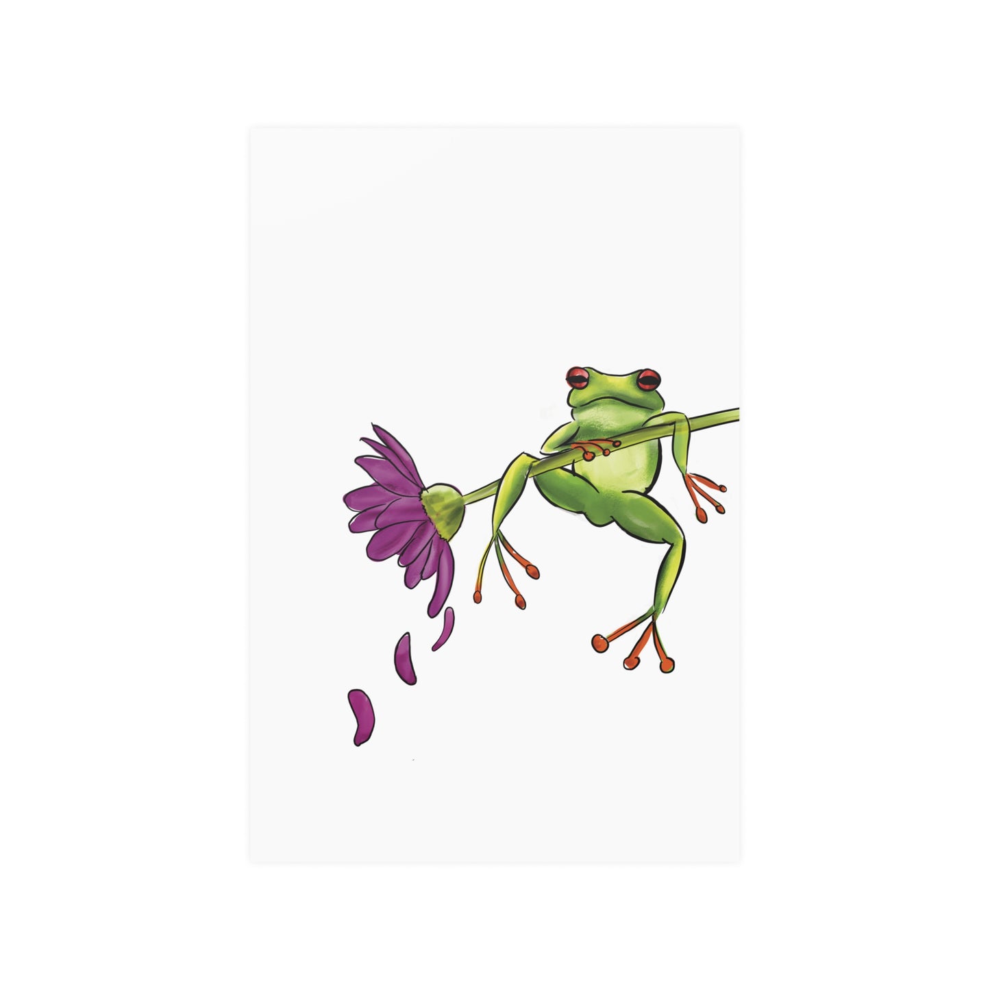 Frog Relaxing on Flower Poster