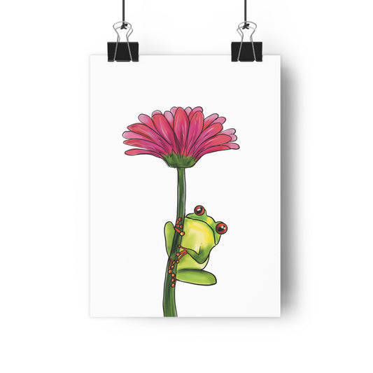 Frog On a Flower Print