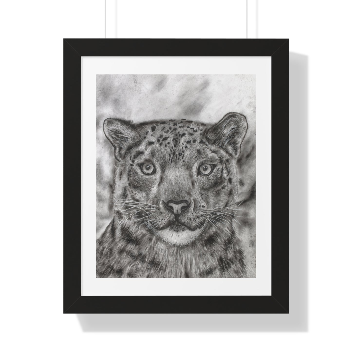 Snow Leopard Drawing Framed Poster