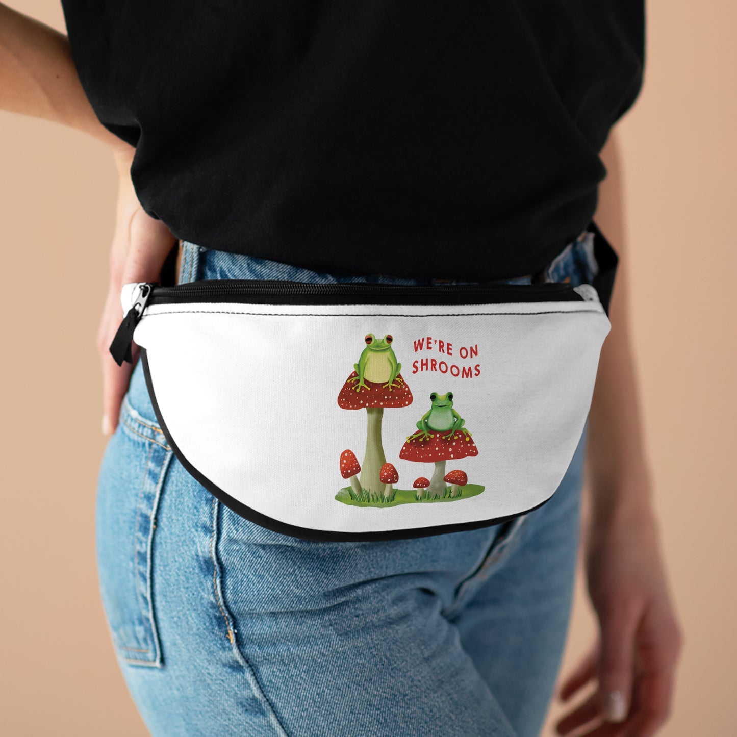 Cute Frog on Shrooms Fanny Pack