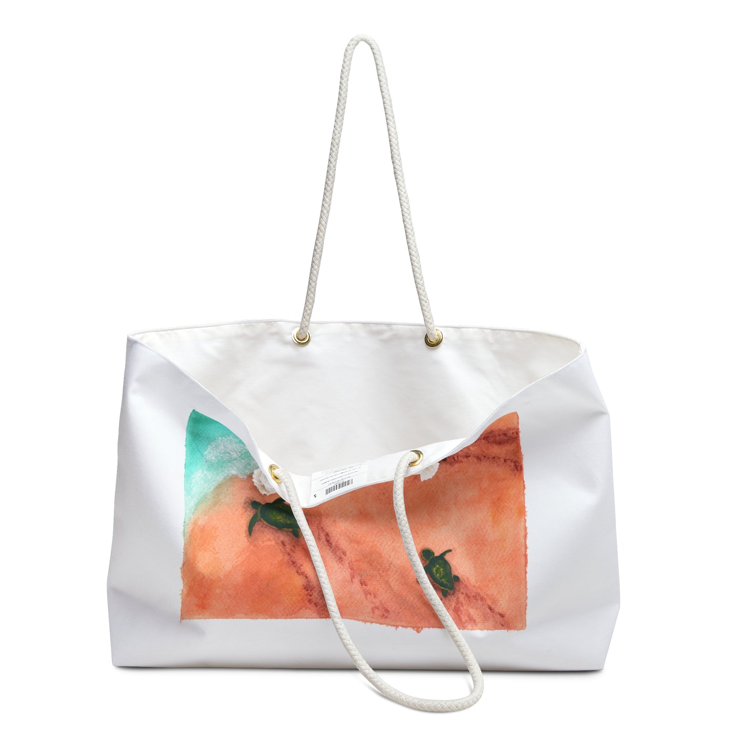 Watercolor baby sea turtles beach bag, weekender beach bag cute bag for the beach