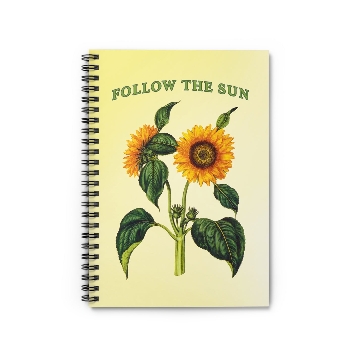Follow the sun sunflower journal, gratitude journal cute pretty flower lover journal