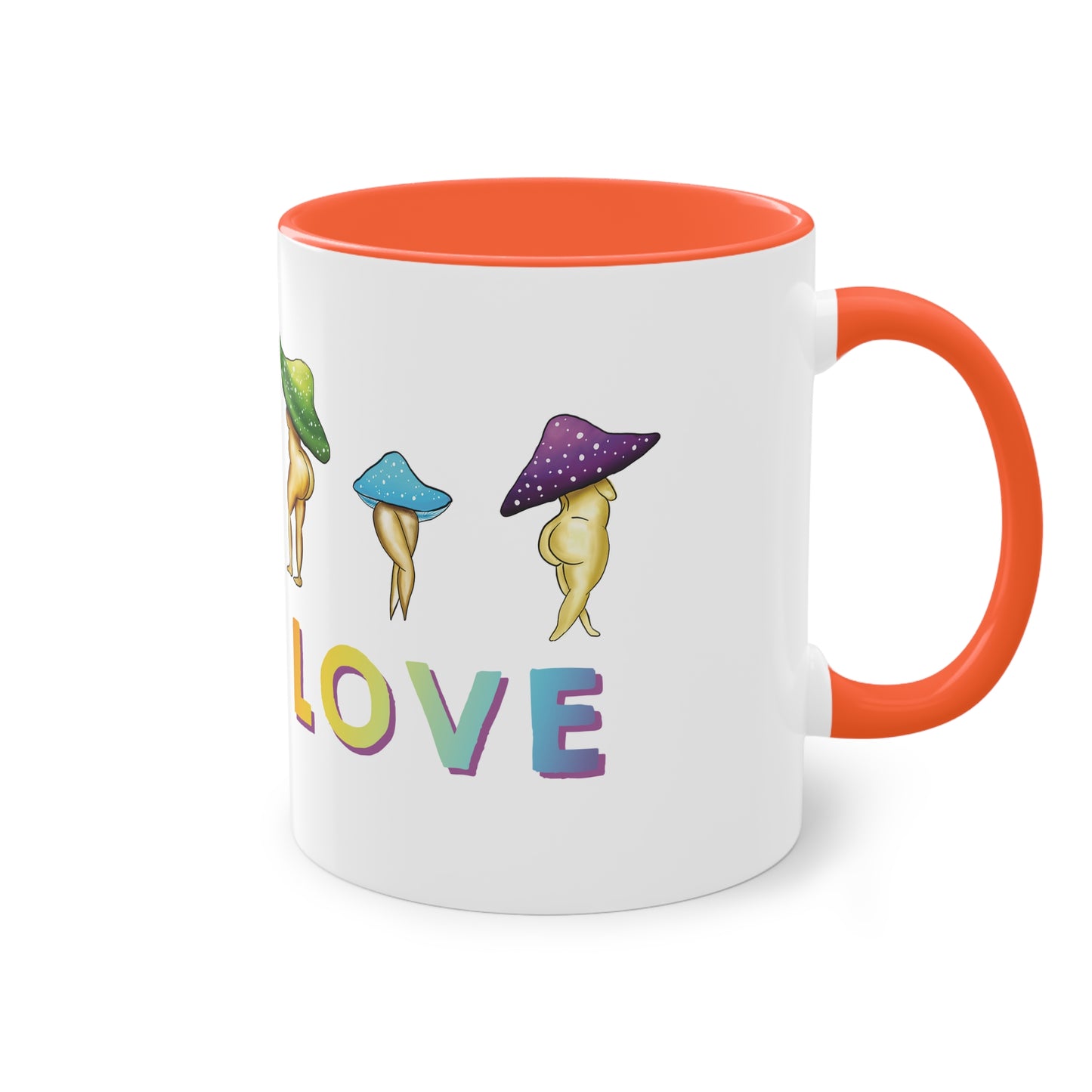 Funny Mushroom booty mug, cute mushroom lover gift idea, funny mushroom pun, cute mush love pun, adorable funny NSFW mushroom lady booty, sexy mushroom mug, accent mug gift