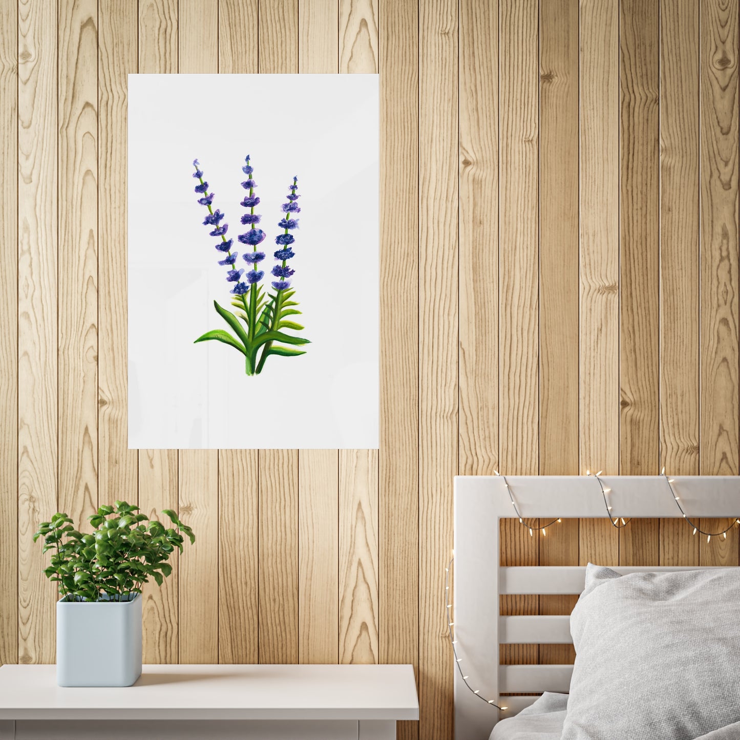 Watercolor Lavender Flowers Art Poster, Pretty Lavender flower art, watercolor wildlflowers, cute flowers