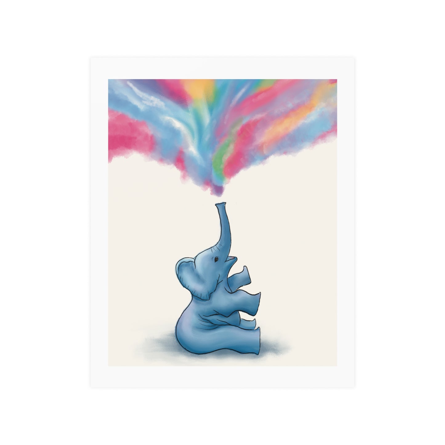 Rainbow Elephant Poster Art Print