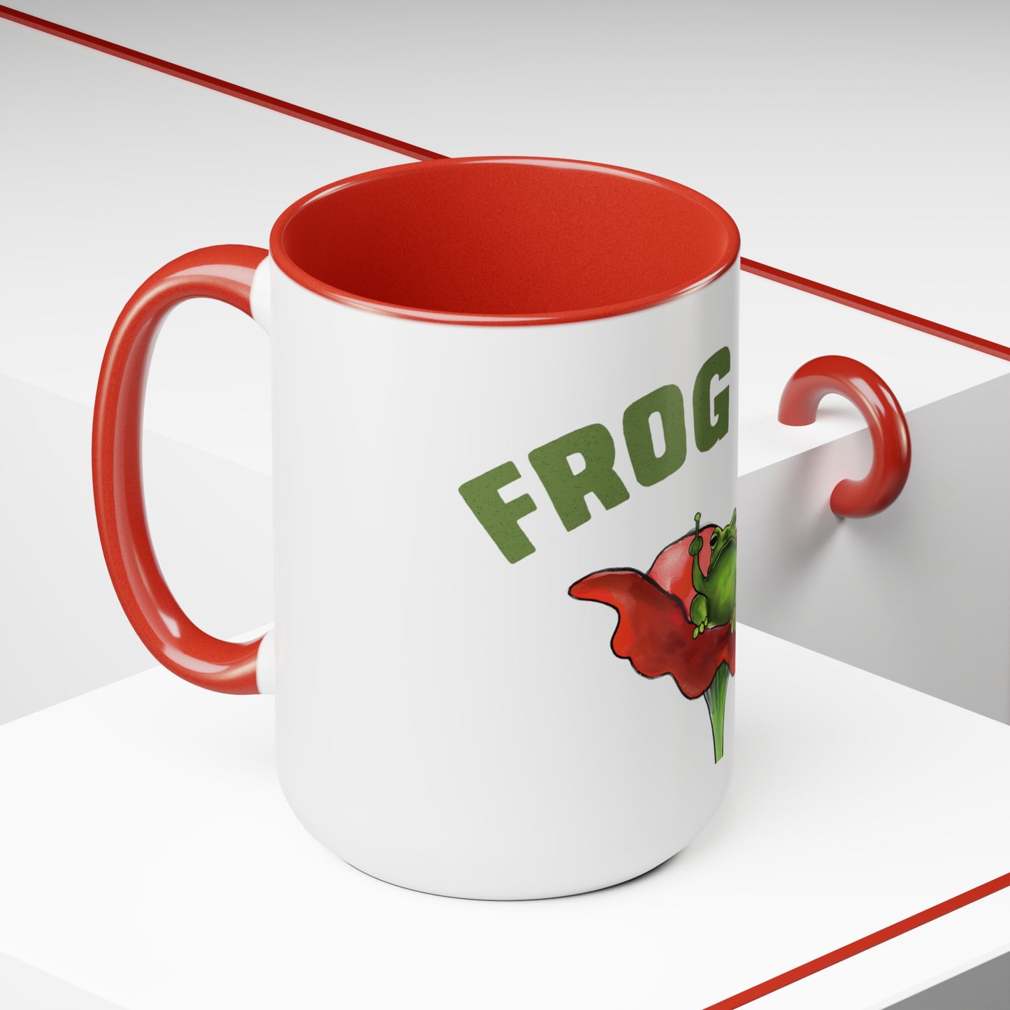 Frog Off Mug with Red Handle 15 oz