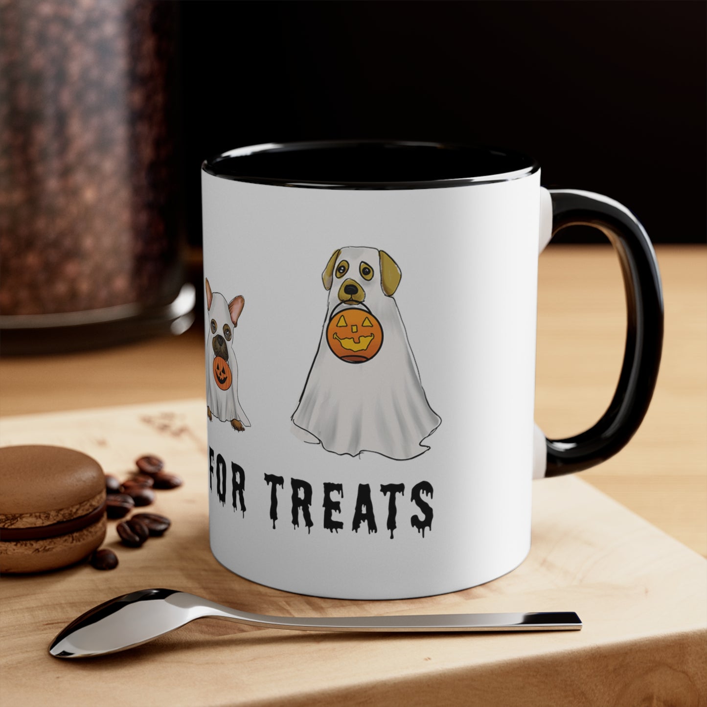 Halloween Dog ghost Mug cute, Funny Halloween Ghost dog mug, Dogs in costume mug, adorable dog lover mug