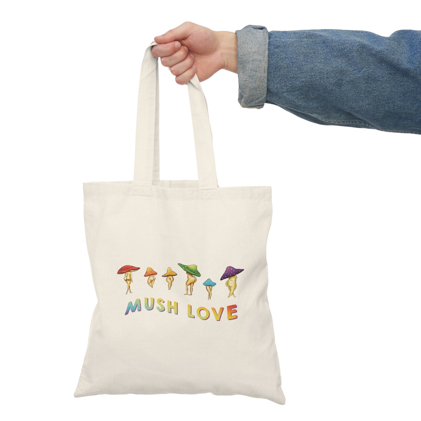 Sustainable Funny Mushroom Lady Tote Bag, Grocery Bag