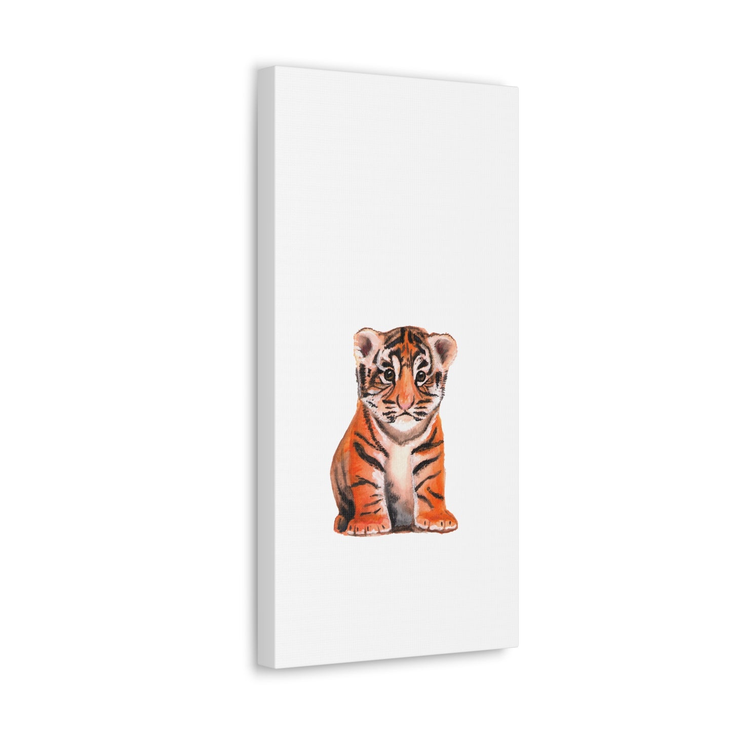 Cute Tiger Cub Gallery Canvas Wrap, Watercolor tiger cub, nursery room art, cute baby shower gift, new mom gift, cute baby tiger wall art, kids room art