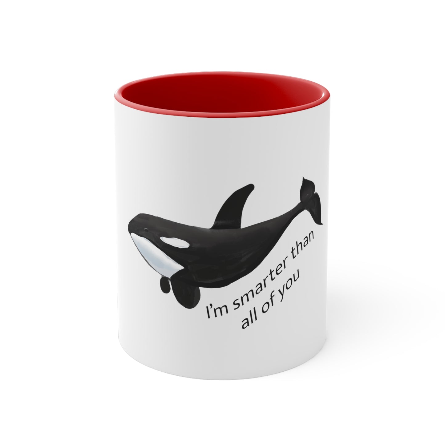 Cute Funny Orca Whale Mug, Accent mug, Black orca whale mug, accent mug 11 oz black orca mug