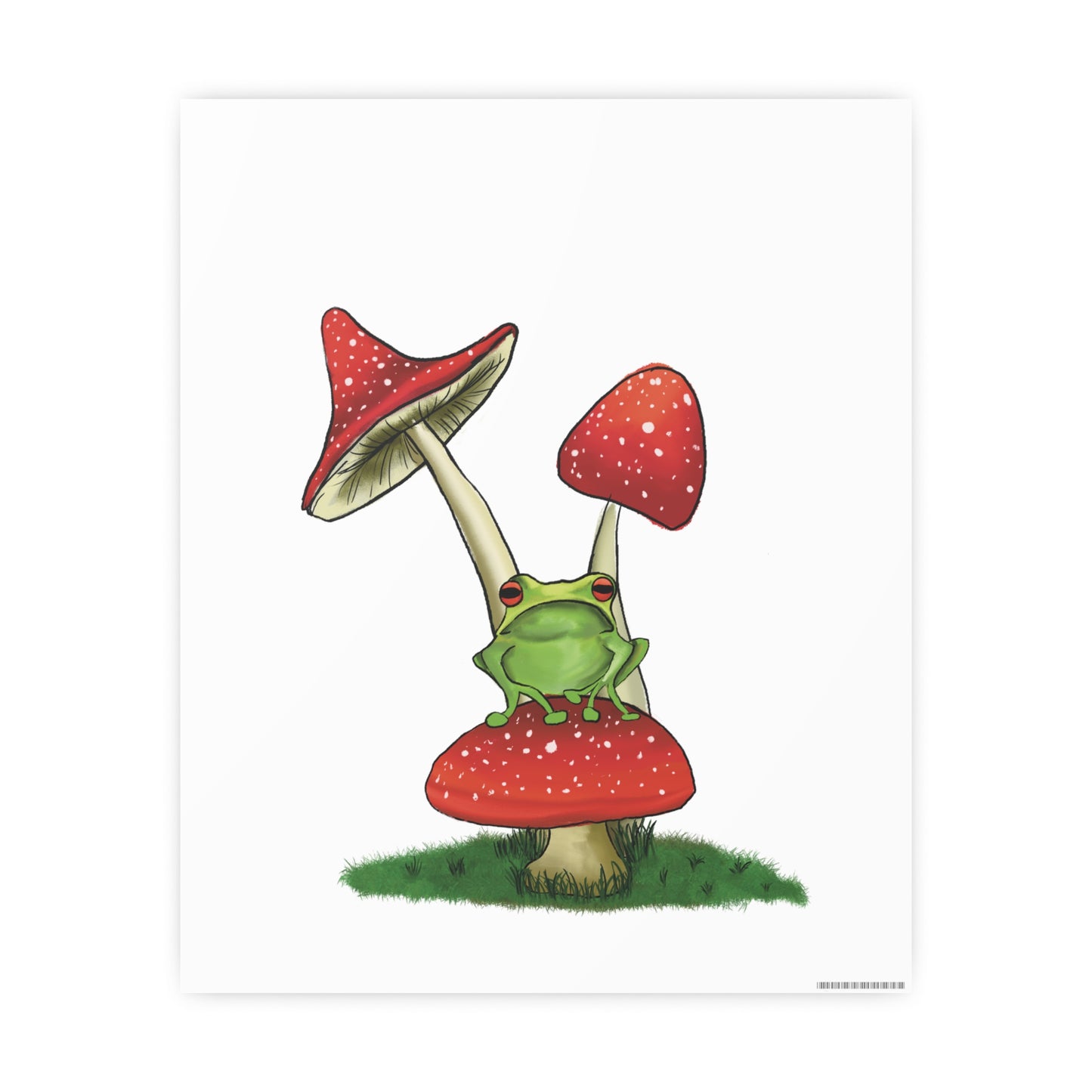 Frog on a Mushroom Art Print