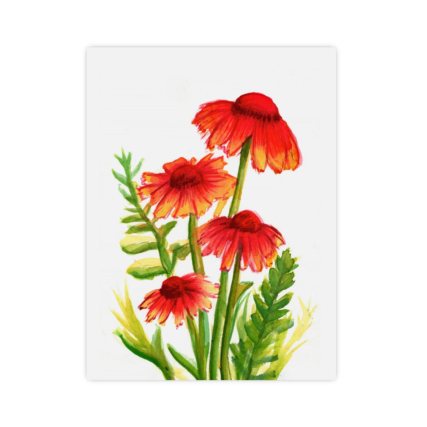 Wildflower Poster, Wall art, poster, wildflowers watercolor painted flowers