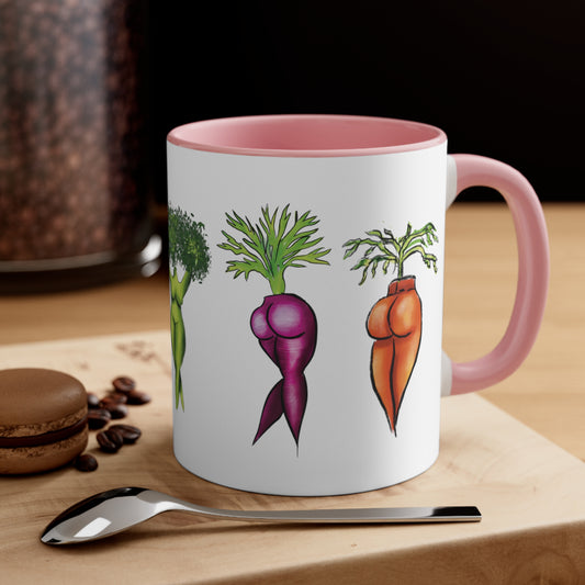 Funny Sexy Vegetables Cute Mug, inappropriate funny cute mug, silly vegeterian gift mug, cute funny gift idea for vegan