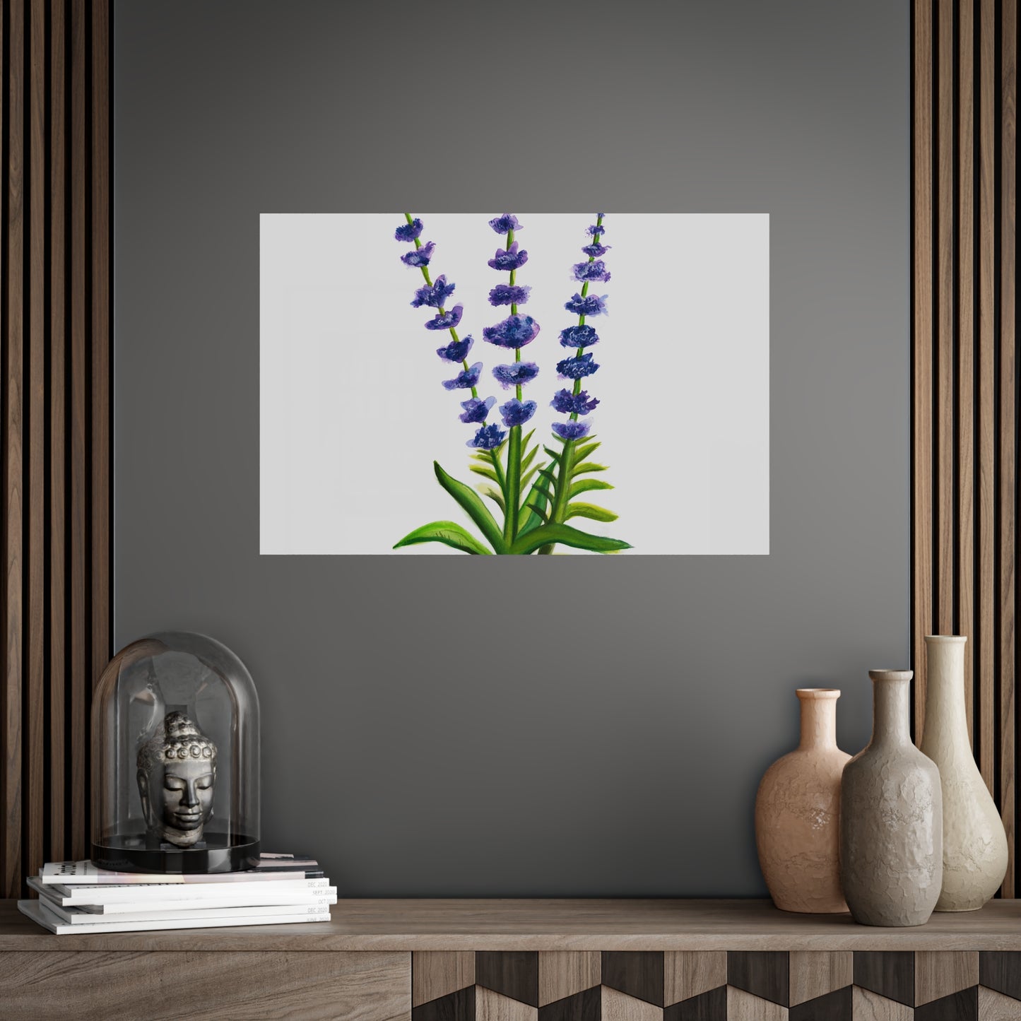 Watercolor Lavender Flowers Art Poster, Pretty Lavender flower art, watercolor wildlflowers, cute flowers