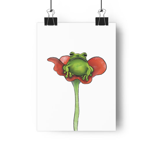 Frog on a Flower Art Print