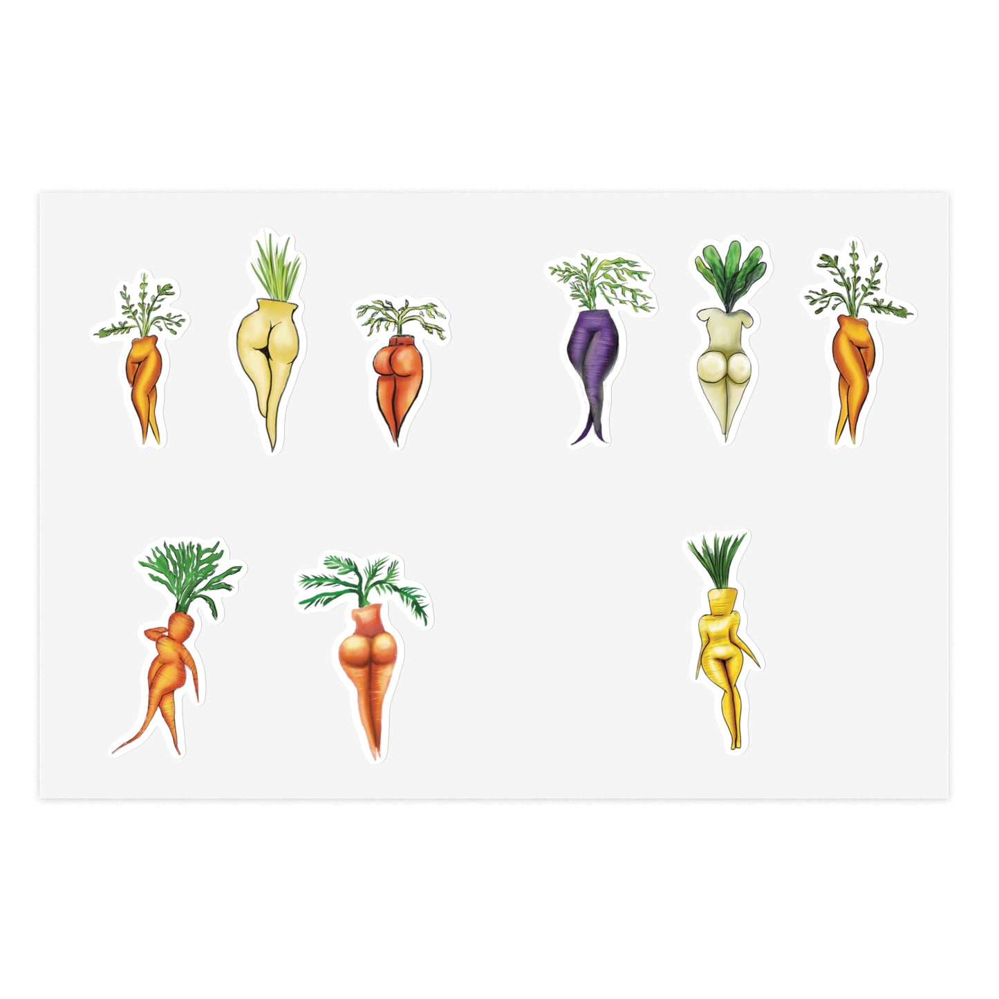 Sexy Veggie Illustration Sticker Sheet