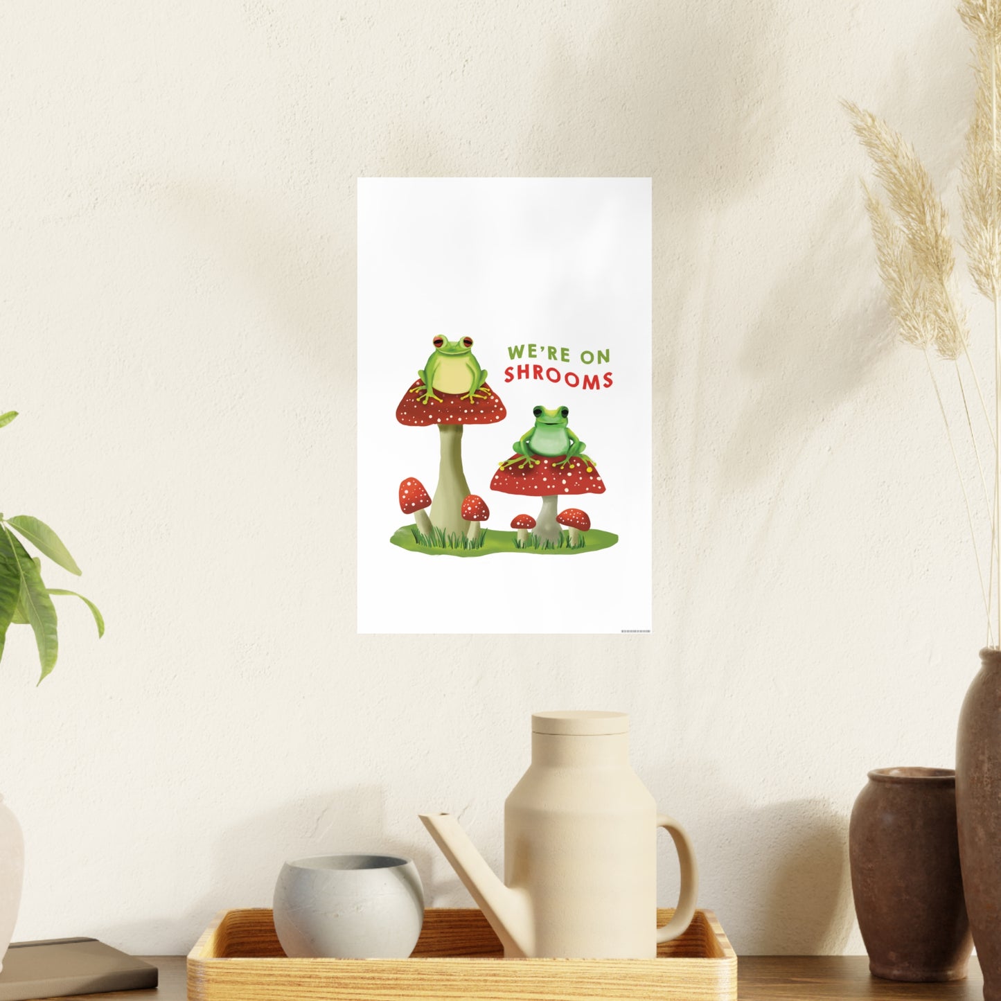 Frogs on Shrooms Art Poster