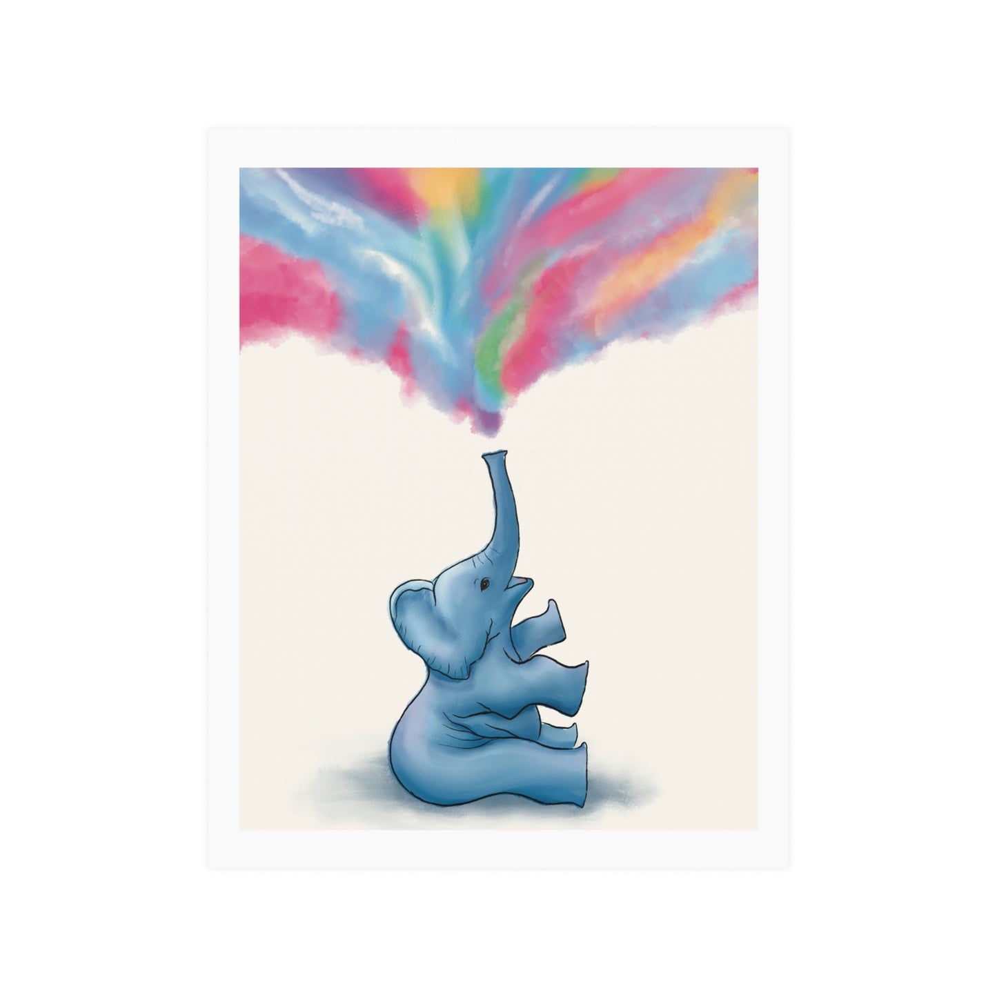 Rainbow Elephant Poster Art Print