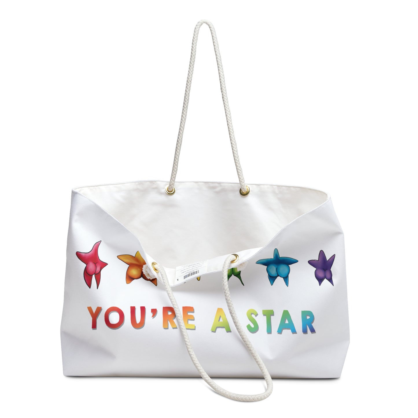 Sexy Sea Star Rainbow Beach Bag Funny Weekender Bag for Beach