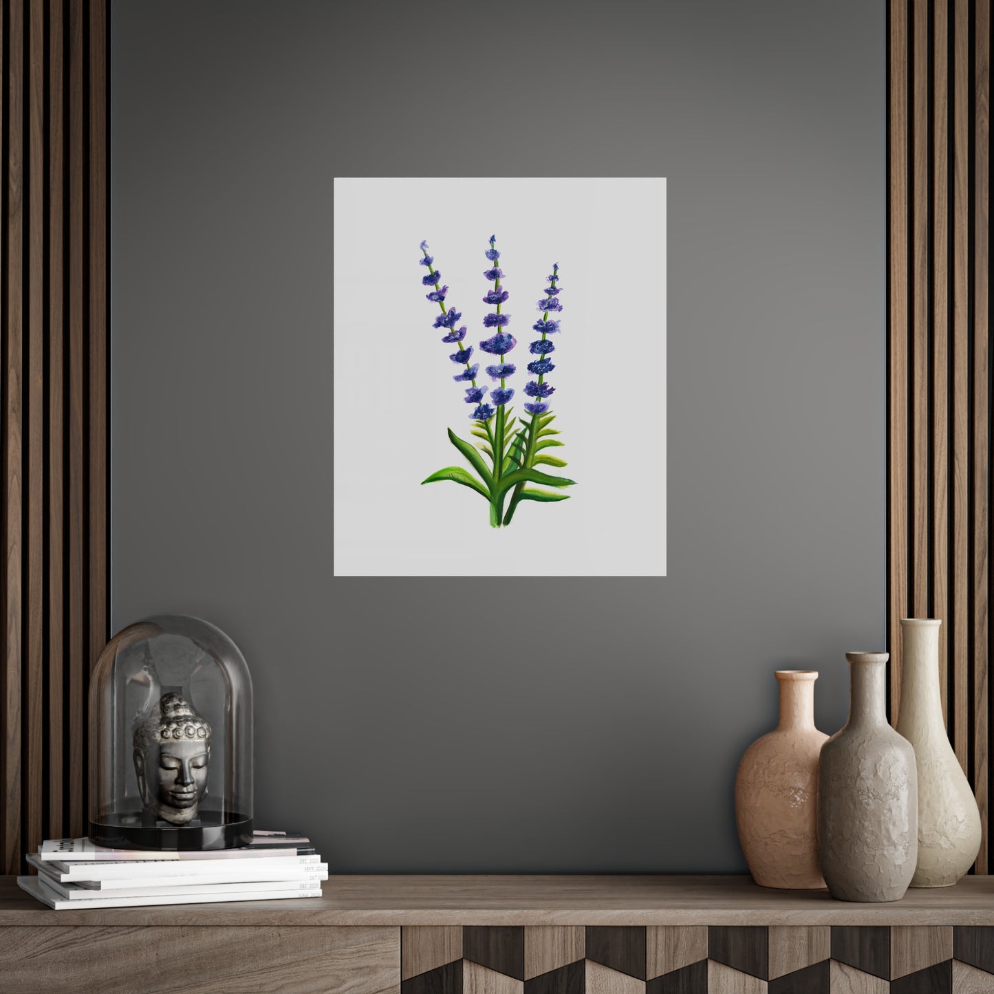 Watercolor Lavender Flowers Art Poster, Pretty Lavender flower art, watercolor wildlflowers, cute flowers